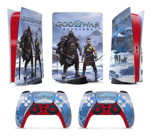 Skin Ps5 God Of War Ragnarok Adesivo Versão Com Disco - Escorrega